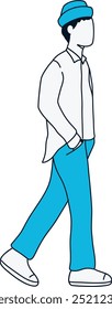 People Walking Illustration with Flat Cartoon. Isolated Vector Character.