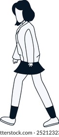 People Walking Illustration with Flat Cartoon. Isolated Vector Character.