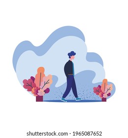 people are walking illustration vector template