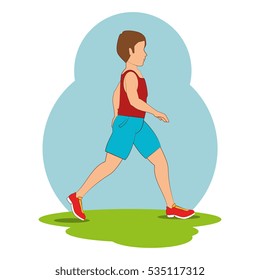 people walking isolated icon