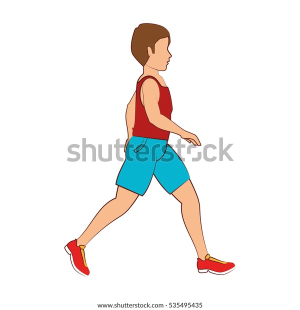 People Walking Isolated Icon Stock Vector (Royalty Free) 535495435