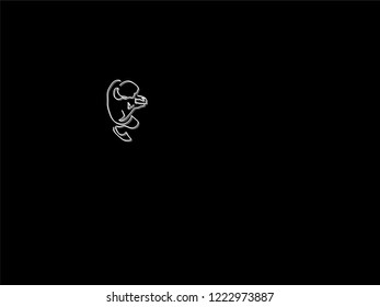 People walking isolated line drawing, vector illustration design. Urban life collection.