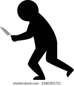 People walking with a kitchen knife