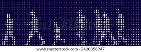 people walking made of dots