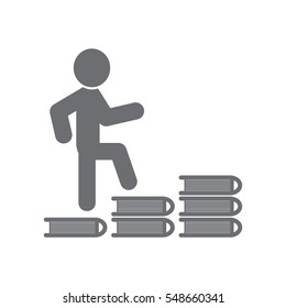 People walking on the books, icon, vector illustration eps10