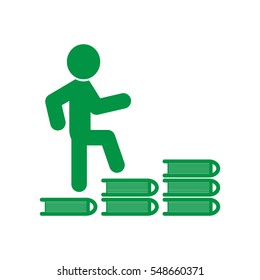 People walking on the books, icon, vector illustration eps10