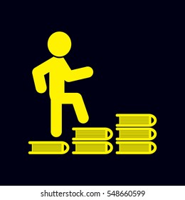 People walking on the books, icon, vector illustration eps10
