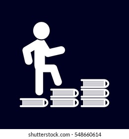 People walking on the books, icon, vector illustration eps10