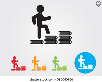 People walking on the books, icon, vector illustration eps10