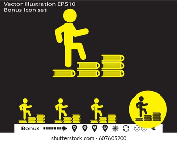 People walking on the books, icon, vector illustration eps10