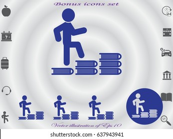 People walking on the books, icon, vector illustration eps10
