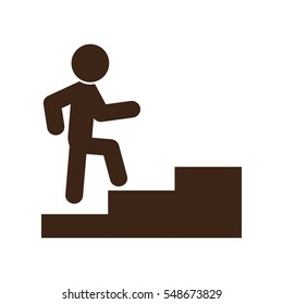 People walking on stairs, icon, vector illustration eps10