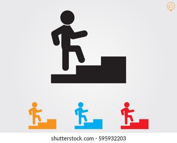 People walking on stairs, icon, vector illustration eps10
