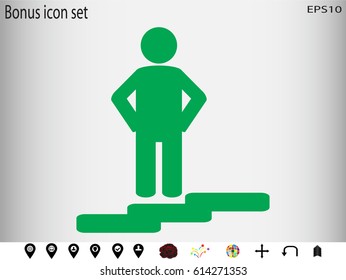 People walking on stairs, icon, vector illustration eps10