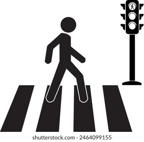 People walking on zebra cross eps format