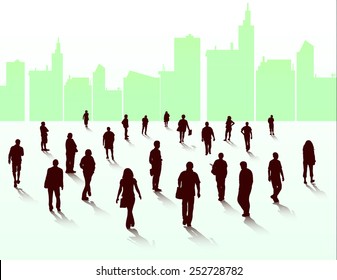 People walking outdoors in summer