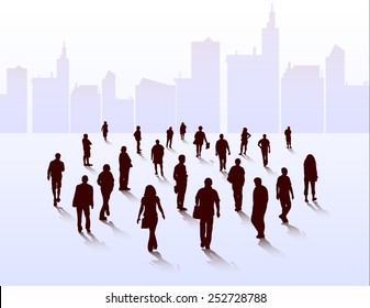 People walking outdoors summer