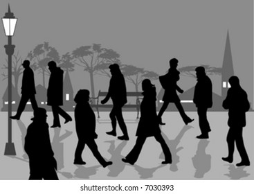 people walking in the park