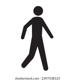People Walking Sign, black vector image isolated on white background.eps