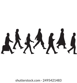 People Walking Silhouette Vector eps 10