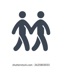 Pessoas Caminhando Juntos Ícone Isolado No Fundo Branco
