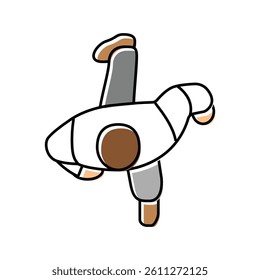 people walking top view color icon vector. people walking top view sign. isolated symbol illustration