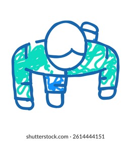people walking top view doodle icon sketch vector. people walking top view sign. isolated symbol illustration