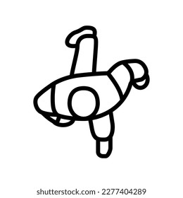 people walking top view line icon vector. people walking top view sign. isolated contour symbol black illustration