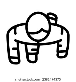people walking top view line icon vector. people walking top view sign. isolated contour symbol black illustration