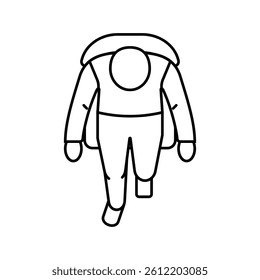 people walking top view line icon vector. people walking top view sign. isolated contour symbol black illustration