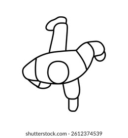 people walking top view line icon vector. people walking top view sign. isolated contour symbol black illustration