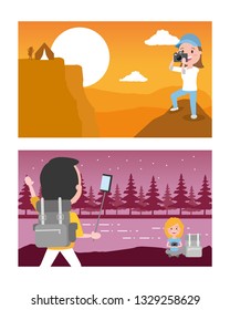 people wanderlust cartoon
