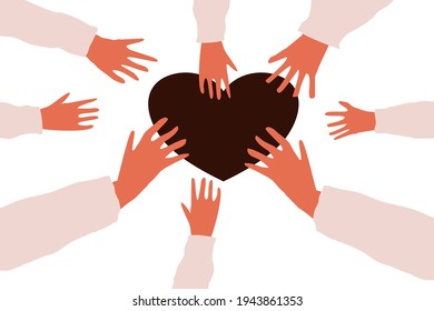 people Want to capture the heart love to people help and support the concept white backgrounds