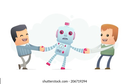 people want to get himself the robot.. conceptual illustration