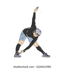people warming up for a morning run  flat vector illustration isolated