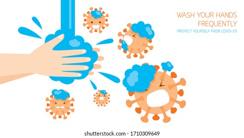 People Washing Hands For Protection From Covid-19, Coronavirus Disease, Prevent Illness And Hygiene, Keep Your Healthy, Respiratory, Safety, Protection, Outbreak, Pathogen