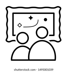 people watching art icon vector illustration