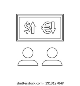 people are watching the change in the exchange rate icon. Element of Finance for mobile concept and web apps icon. Outline, thin line icon for website design and development, 