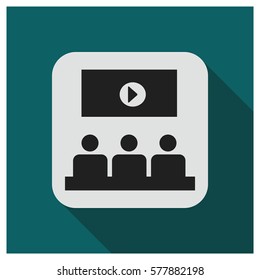 People watching TV vector icon