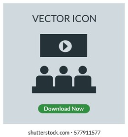 People Watching TV Vector Icon