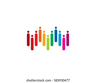 People Wave Logo Design Element