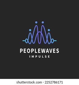 People Wellen Impuls Logo Design Illustration