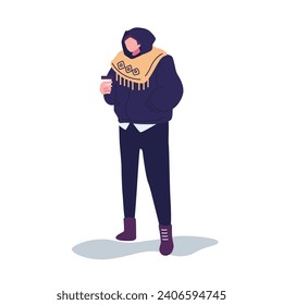 People wear fashion winter clothes set vecctor design