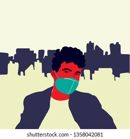people wear protect mask vector 
