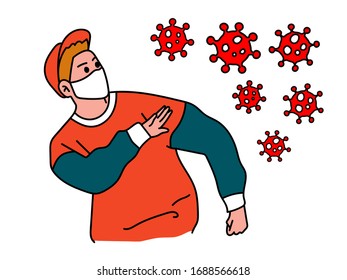 People  wearing face mask to prevent disease. Coronavirus. Vector illustration.