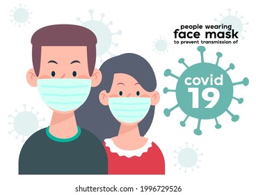 People wearing face mask to prevent transmission of COVID-19. easy to use and highly customizable. beautiful and modern element which can be used in many purposes Eps10 vector.