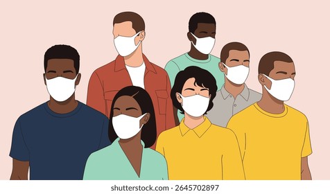 People Wearing Face Masks During Outbreak to Prevent Virus Infection