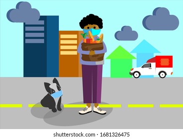 People wearing mask when going out to shopping for protect the disease