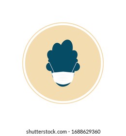 People wearing masks  for prevent virus, to protect Coronavirus themselves from viruses. Vector Cartoon Illustration.