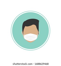 People wearing masks  for prevent virus, to protect Coronavirus themselves from viruses. Vector Cartoon Illustration.